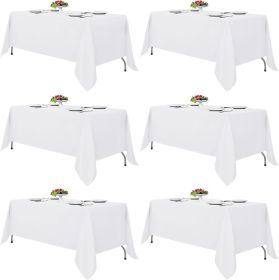 White Tablecloths for Rectangle Tables, 6 Pack