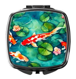 Koi Fish Compact Mirror Decorative Travel Makeup Mirror for Women Girls Gifts Pocket Makeup Mirror Folding Handheld