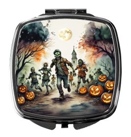 Zombies Spooky Halloween Compact Mirror Decorative Travel Makeup Mirror for Women Girls Gifts Pocket Makeup Mirror Folding Handheld